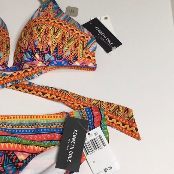 New. Kenneth Cole multicolored bikini. 34B/C-S/bottom - Picture 10 of 12